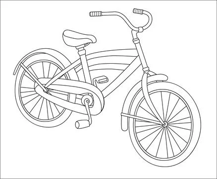 Contour line of a bicycle with a frame.  Bicycle icon vector. Stock Illustration