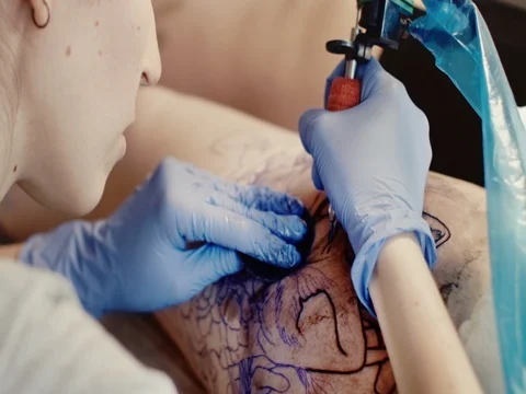 A contour line of a tattoo 库存影片 70142317
