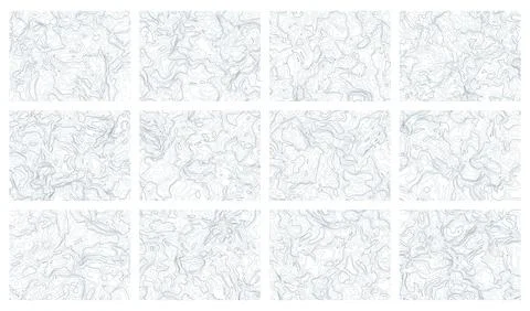 Contour lines creating abstract topographic map pattern background Stock Illustration
