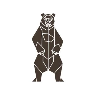 The contour lines of polygons low poly bear vector illustration Illustrazione stock