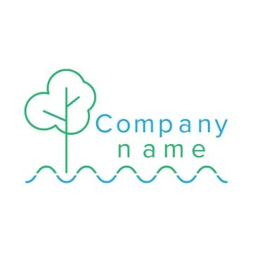 Contour logo for company, vector Stock Illustration