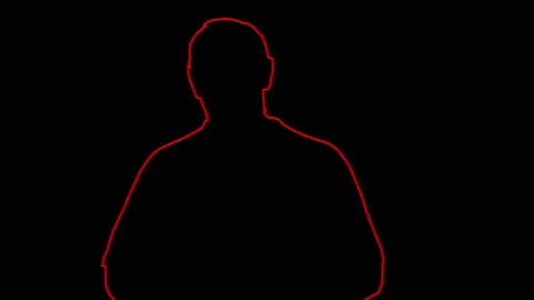 The contour of a man jogging on a black background. Stock Footage 155294459