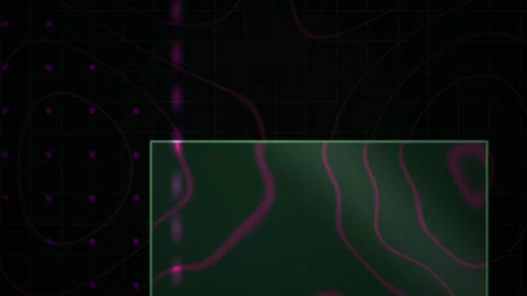 Contour Map Motion Graphics with Grid Lines and Data Points for Science Bac.. Stock Footage 343693317