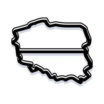 Contour map outline creating geographic region symbol Stock Illustration
