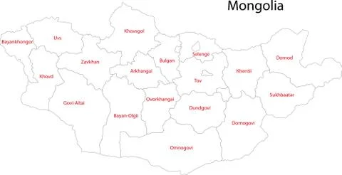 Contour Mongolia map Stock Illustration
