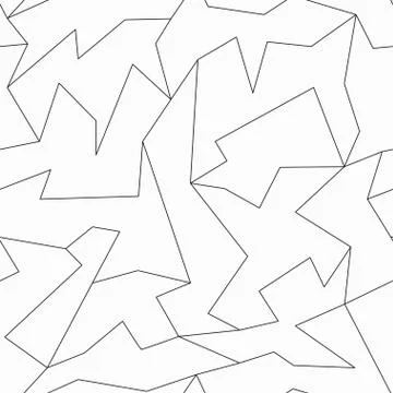 Contour mosaic seamless pattern Stock Illustration
