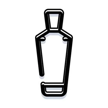 Contour outline drawing of a basic coffin shape Stock Illustration