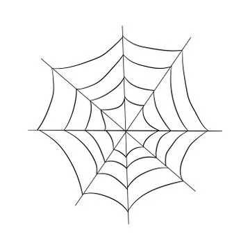 Contour pattern of a web. drawing by hand. Halloween illustration Illustrazione stock