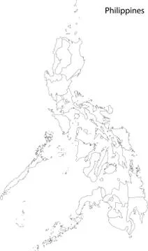 Contour Philippines map Stock Illustration