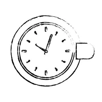 Contour plate with a chocolate clock inside Ilustración de archivo