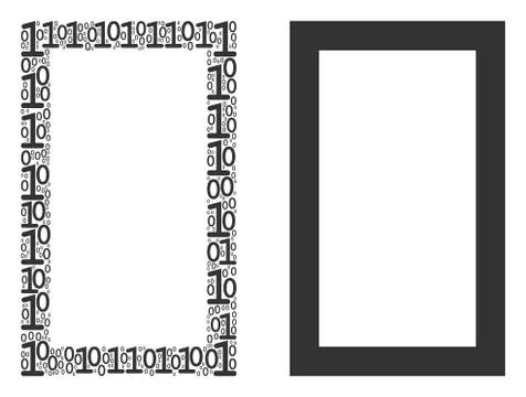 Contour Rectangle Composition of Binary Digits Illustrazione stock