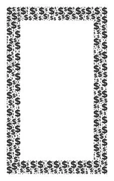 Contour Rectangle Composition of Dollar and Dots Stock Illustration