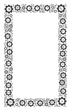Contour Rectangle Composition of Gear Illustrazione stock