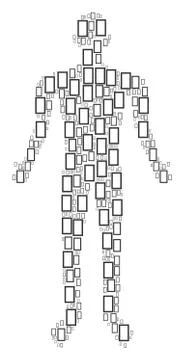 Contour Rectangle Person Figure Illustrazione stock