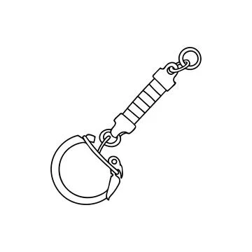 Contour of a ring of a squirrel key of a house. Object sketch. Hand drawn thi Stock Illustration