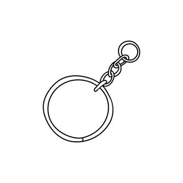 Contour of a ring of a squirrel key of a house. Object sketch. Hand drawn thi Stock-Illustration