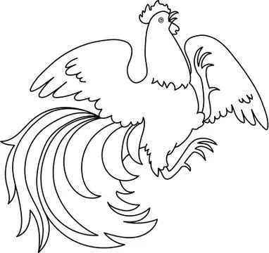 Contour of a rooster Stock Illustration