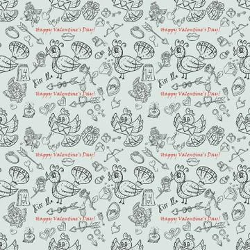 Contour seamless pattern illustration 5 in the style of childrens scribbles o Illustrazione stock