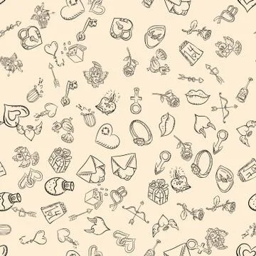 Contour seamless pattern illustration 8 in the style of childrens scribbles o Illustrazione stock