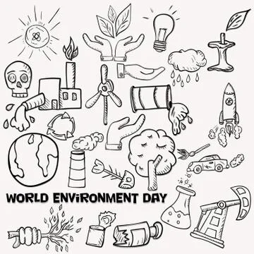 Contour set of elements for design various objects of human activities the th Stock Illustration