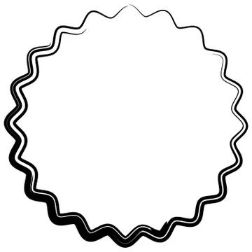 Contour shape with different distortion effect. Abstract geometric design ele Illustrazione stock