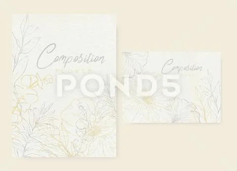 Contour sketches of plants PSD Template