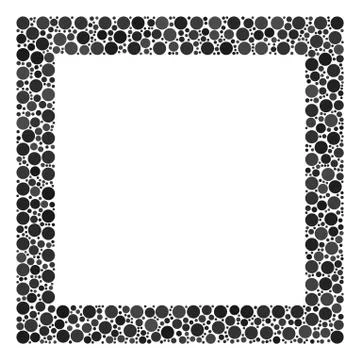 Contour Square Composition of Dots 스톡 일러스트
