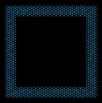 Contour Square Composition Icon of Halftone Spheres イラスト素材