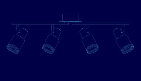 Contour Studio device lighting on blue background Stock Illustration