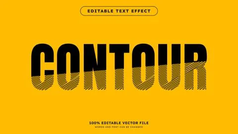 Contour text effect editable drawing and architect text style Stockillustratie