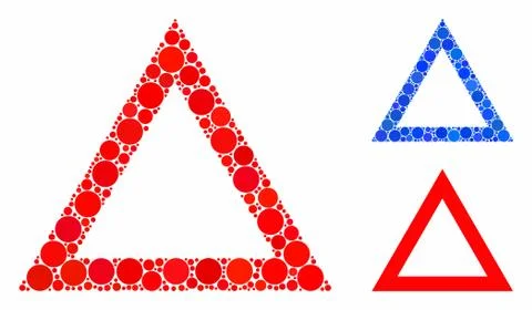 Contour triangle Composition Icon of Round Dots 스톡 일러스트