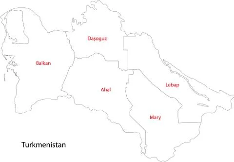 Contour Turkmenistan map Stock Illustration