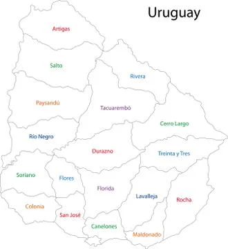 Contour uruguay map Stock Illustration