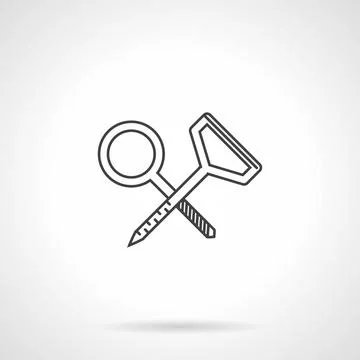 Contour vector icon for climbing hook Flat line vector icon for climbing s... Foto stock