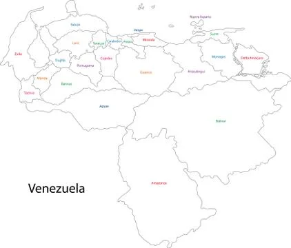 Contour venezuela map Stock Illustration