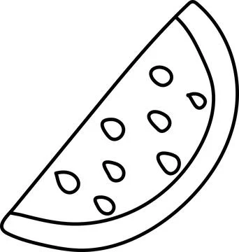 Contour of watermelon slices on white background Stock Illustration