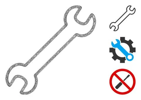Contour Wrench Polygonal Web Vector Mesh Illustration Stockillustratie