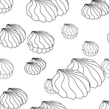 Contour zephyr on a white background. Vector seamless pattern Stock Illustration