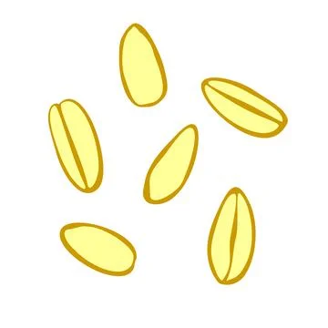 Contoured coffee beans icons. Vector simple illustration of scattered golde.. Stock Illustration