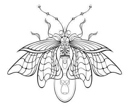 Contoured mechanical firefly Stock Illustration