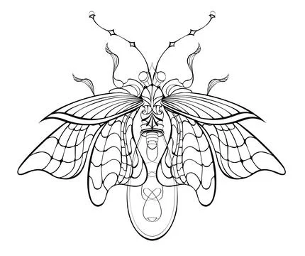 Contoured mechanical firefly Stock Illustration