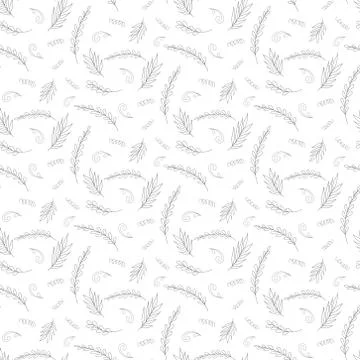 Contouric monochrome seamless pattern. Nature, harvest, rye Stock Illustration