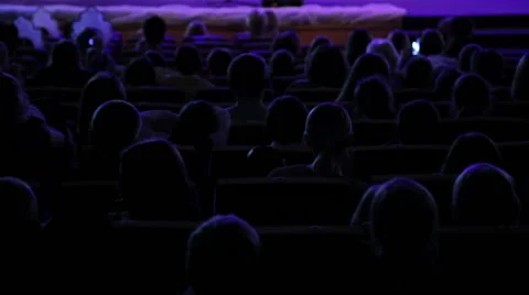 The contours of heads of the audience in the hall Video stock 45288727