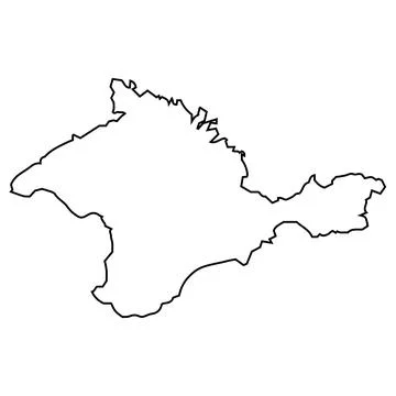 Contours map of the Crimean peninsula, borders of the Republic of Crimea Illustrazione stock