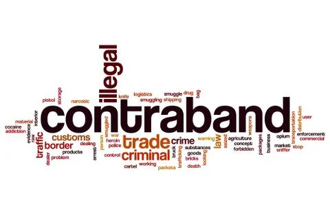 Contraband word cloud concept Stock Illustration