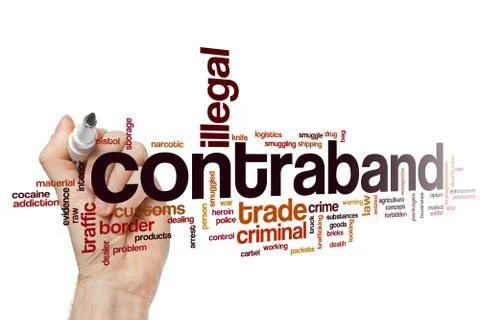 Contraband word cloud concept Stock Illustration