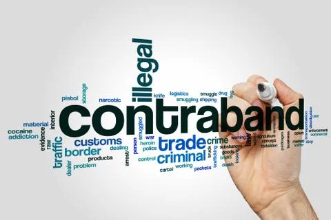 Contraband word cloud concept Stock Illustration