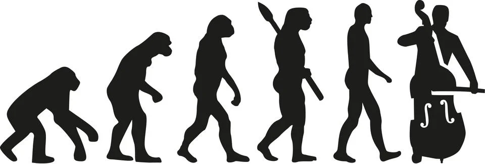Contrabass evolution Stock Illustration