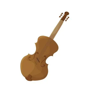 Contrabass or violin. Stringed musical instruments. Illustration isolated Illustrazione stock