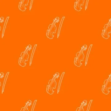 Contrabass pattern vector orange Illustrazione stock